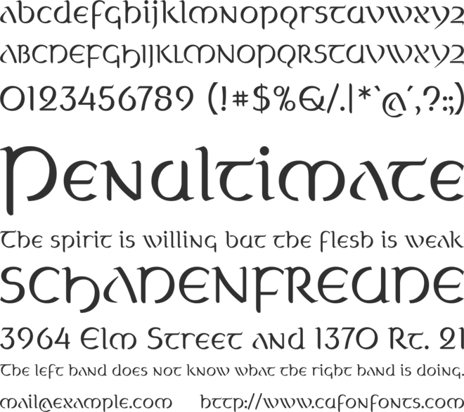 Celtica font preview