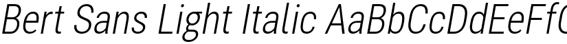 Bert Sans Light Italic font