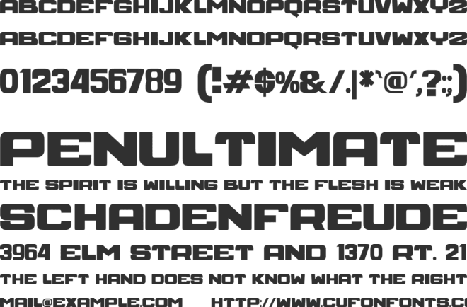 SPACE font preview