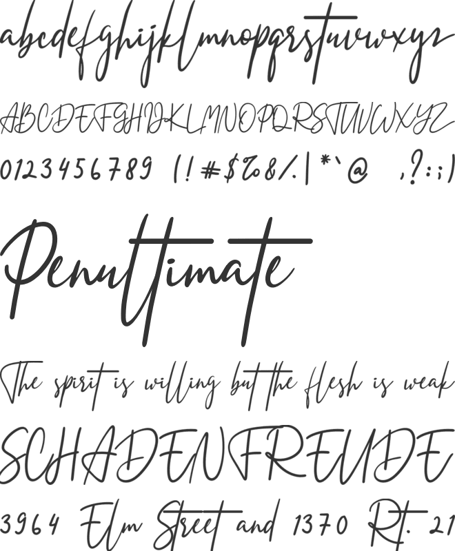 Zalitta font preview