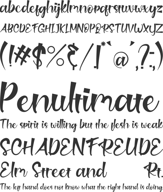 Revenge font preview