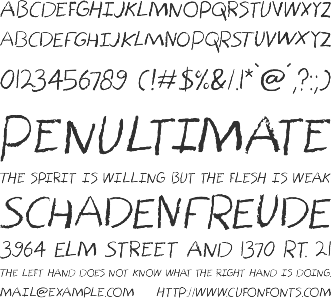 Bored Crayon font preview