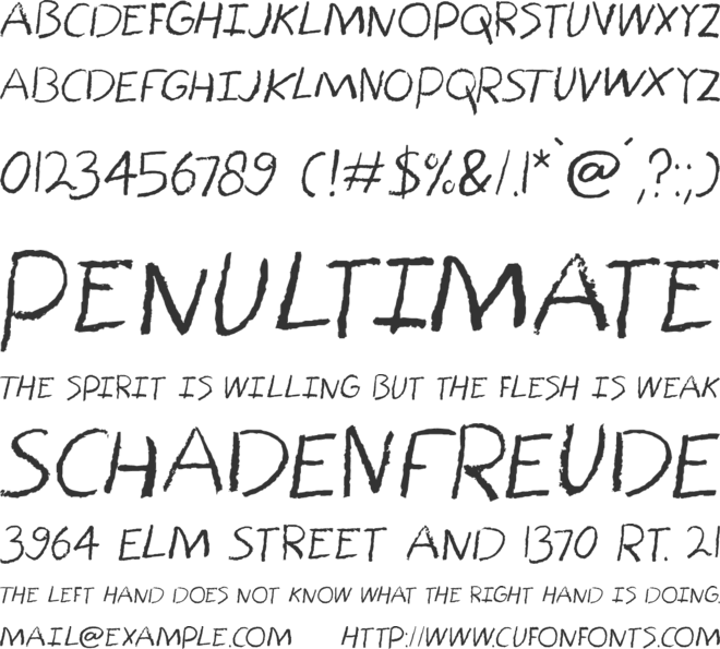 Bored Crayon font preview