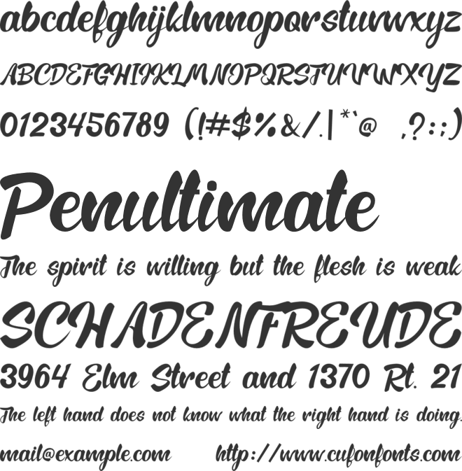 Rembow font preview