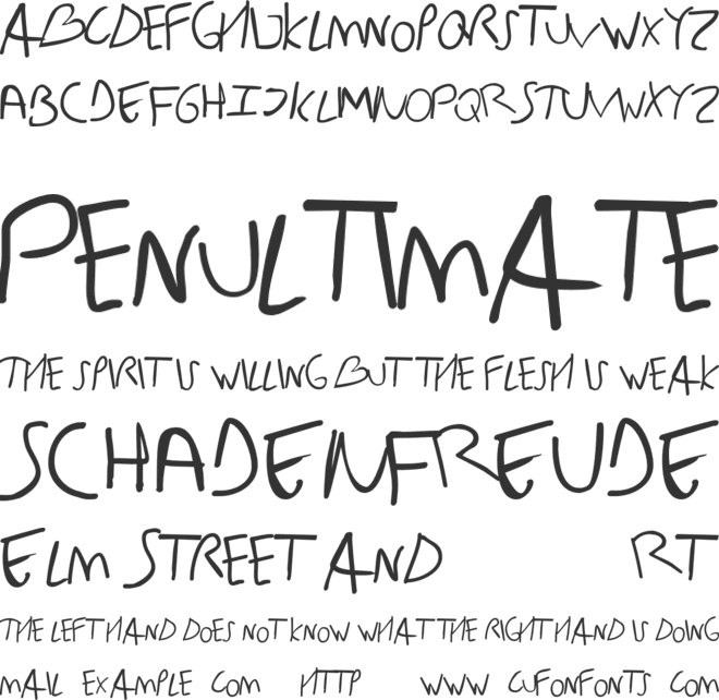 AllMyPicturesOfYou font preview