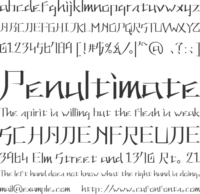 Kaneiwa Alp font preview