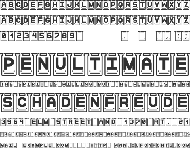 Data Cards St font preview