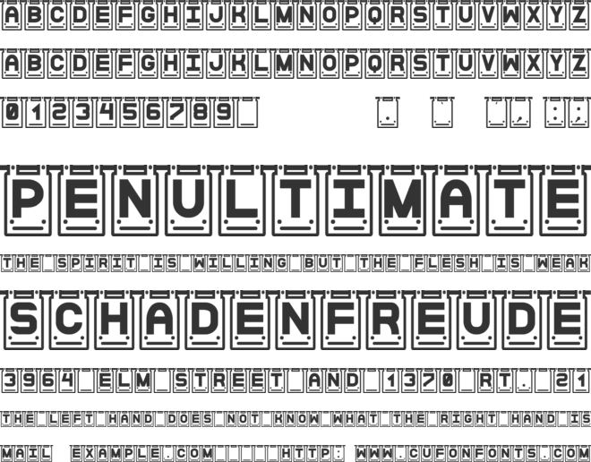 Data Cards St font preview