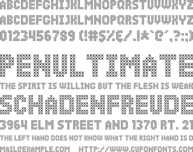 Simple Stitch font preview