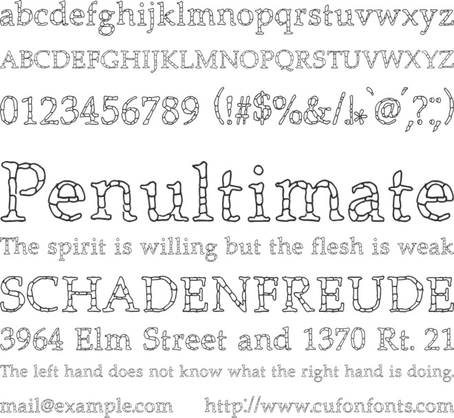 Monolithic font preview