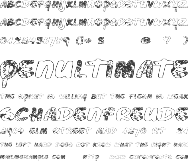 Just Before Liposuction font preview