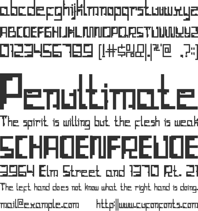 Tetris Hollow font preview