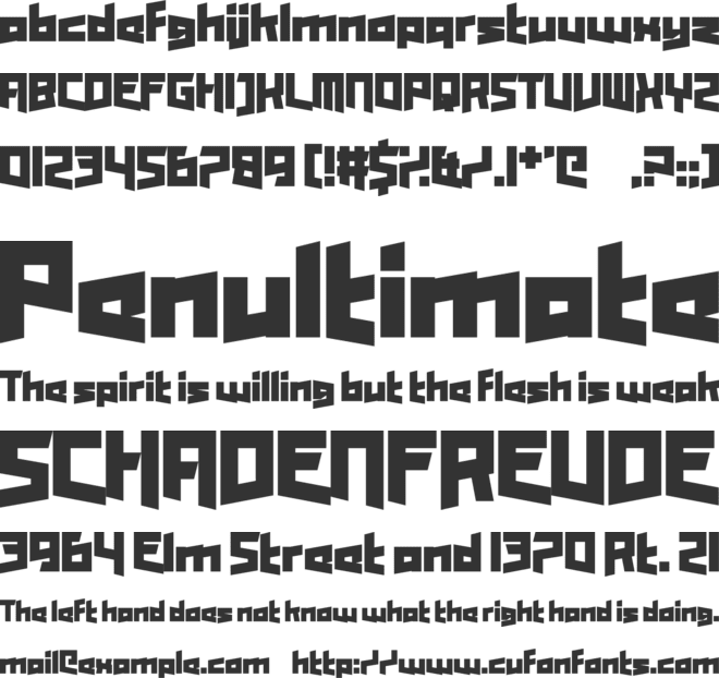 Enter the Harbinger font preview