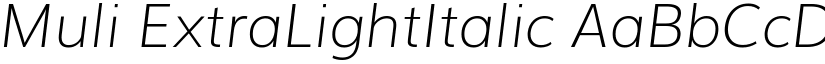 Muli ExtraLightItalic font