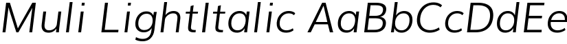 Muli LightItalic font