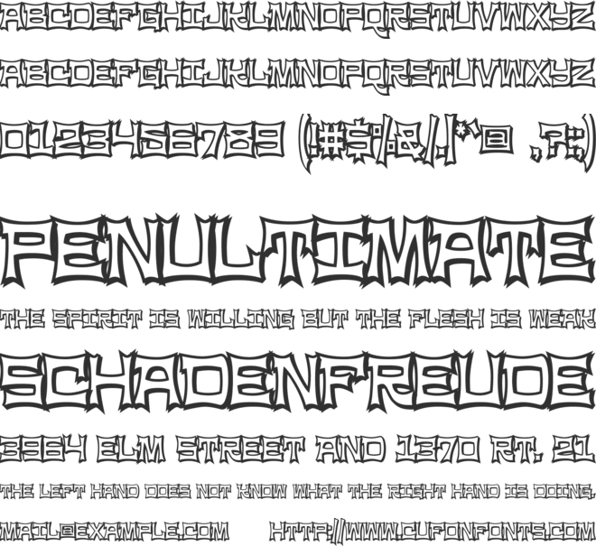 NinjaLine font preview