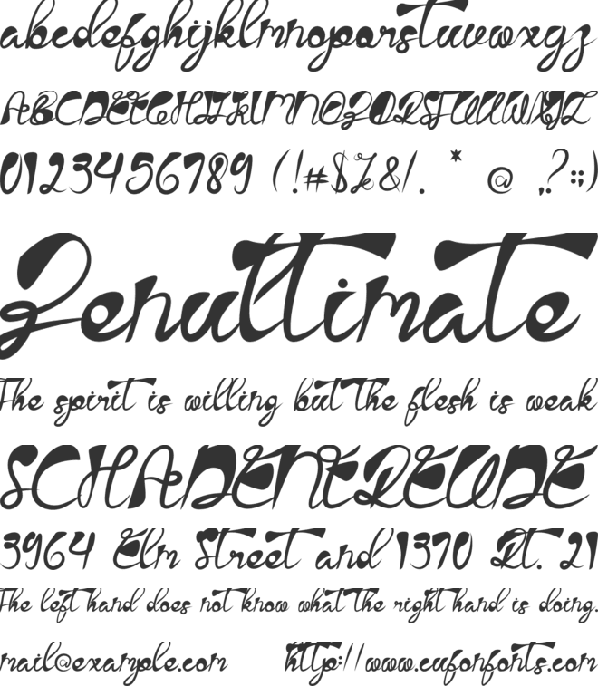 Tersakit font preview