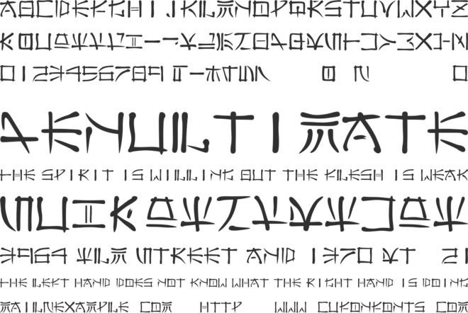 Far East font preview