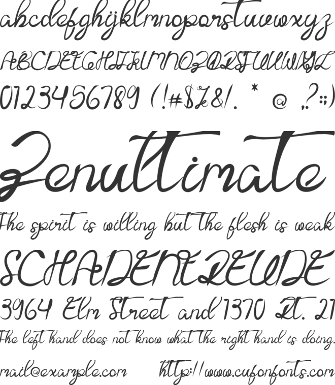 Tadatarala font preview
