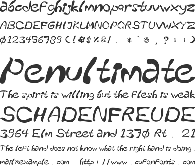 MSender Comic01 font preview