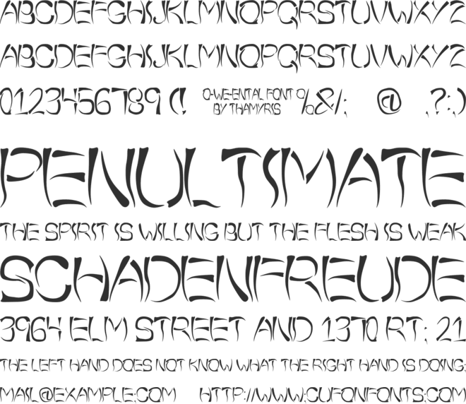 O-Wee-Ental font preview