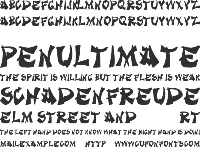 Takeout font preview