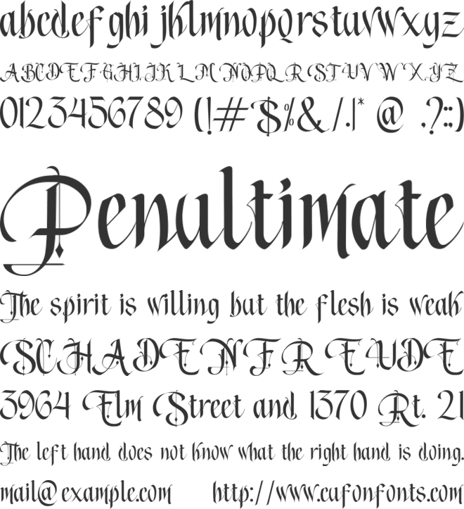 Song of corona font preview