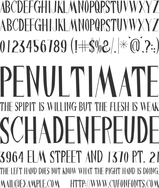 Chinese Watch Shop font preview