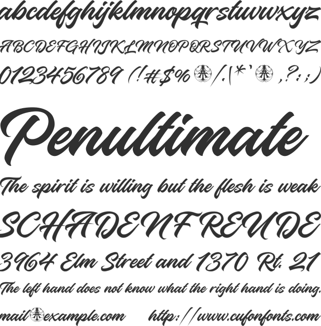 Hanahelia Personal Use Only font preview