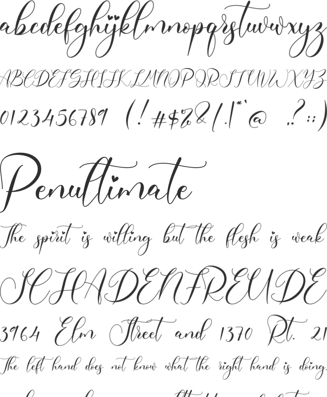 Freelove font preview