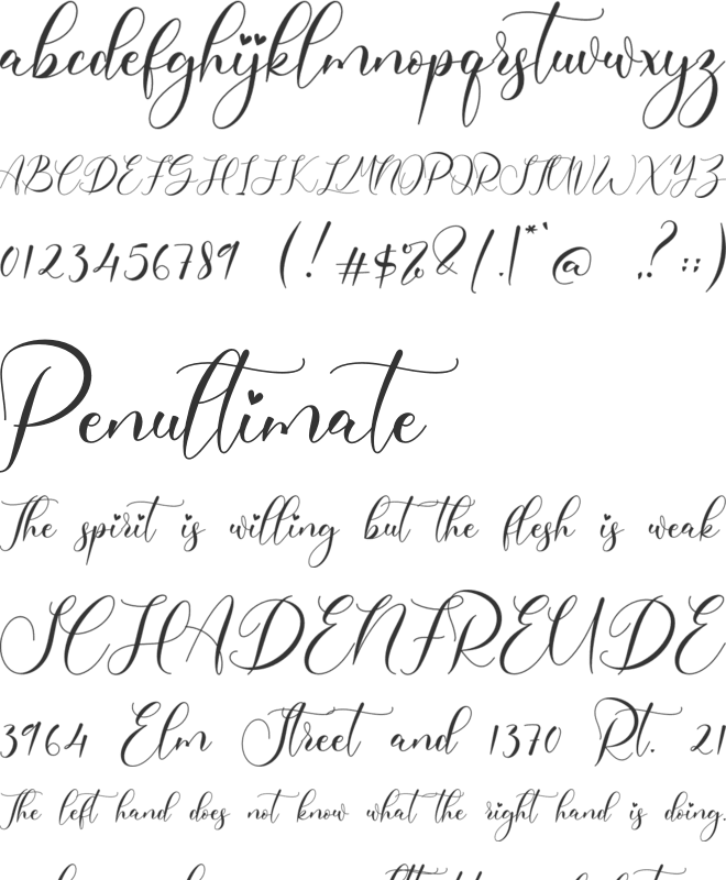 Freelove font preview