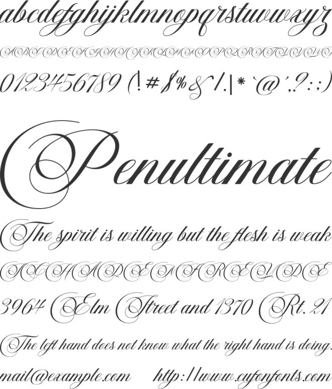 Faradila font preview