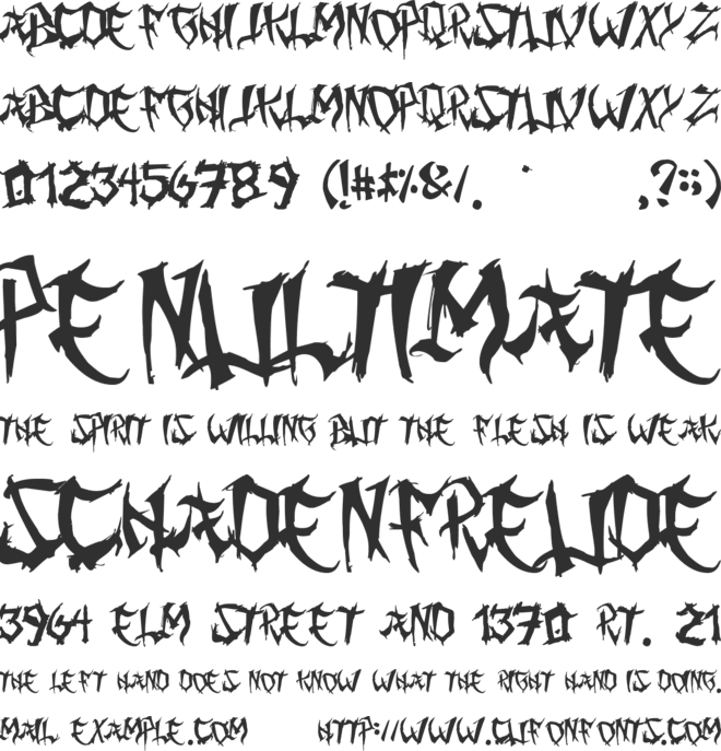 Ming Gothic font preview