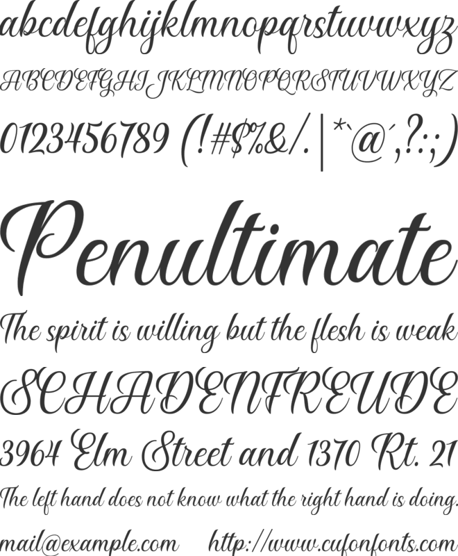 Say Yes font preview