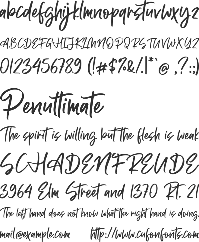 Caylee font preview