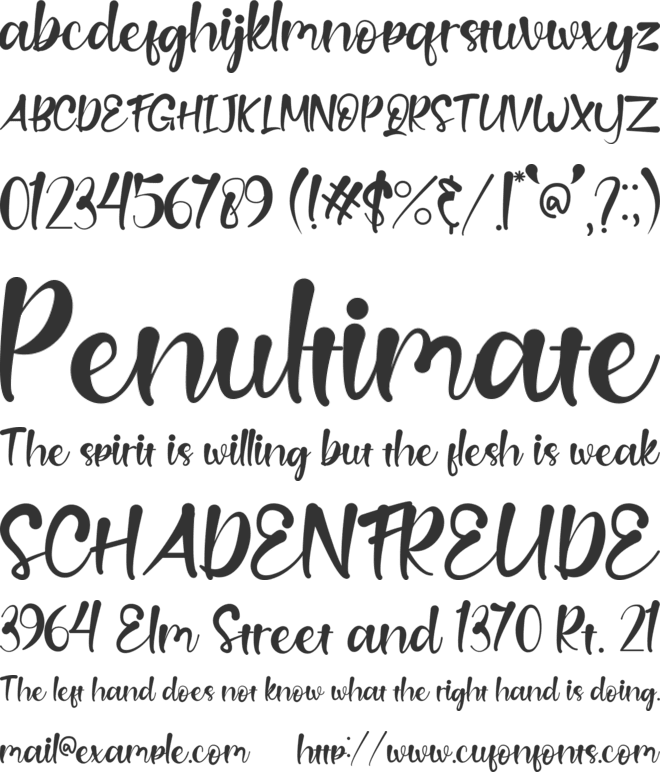 Lemillion font preview