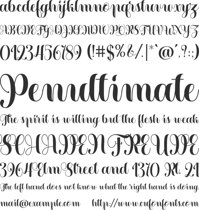 Heartbeat font preview