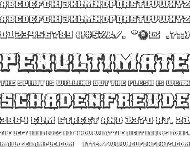 BLACK METAL font preview