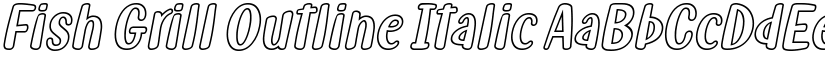 Fish Grill Outline Italic font