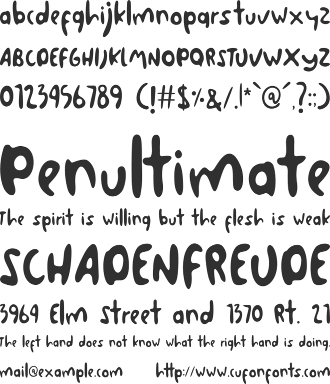 Waliny font preview