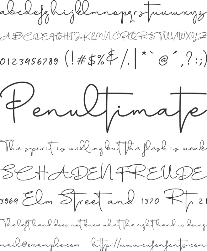 Aline Signature font preview