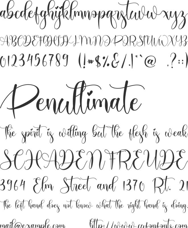 Perisha font preview