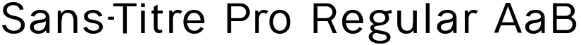 Sans-Titre Pro Regular font