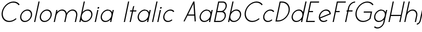Colombia Italic font