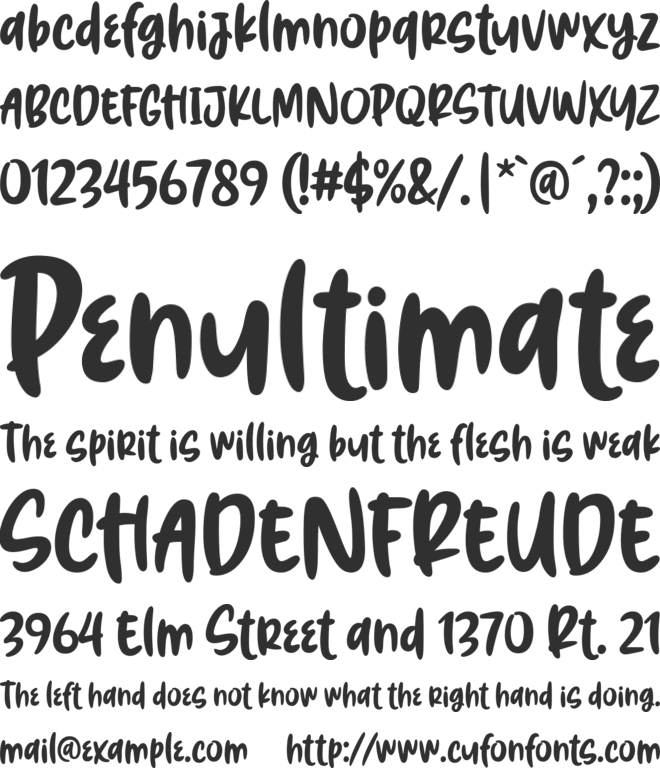 Brush Hours font preview