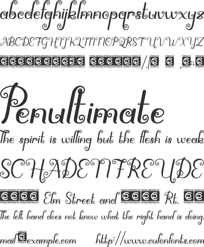 Spirly font preview