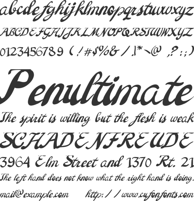 Columbia font preview