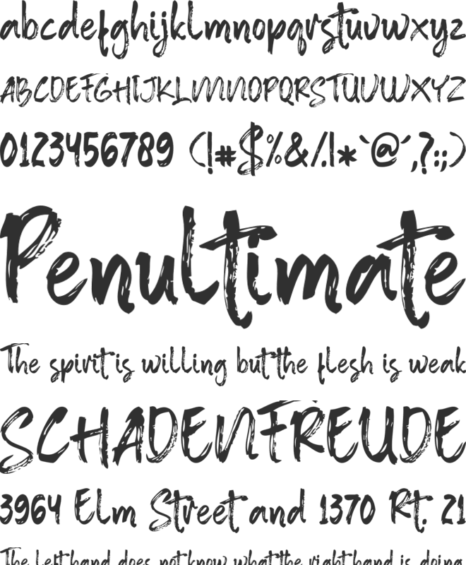 Anther Brush font preview