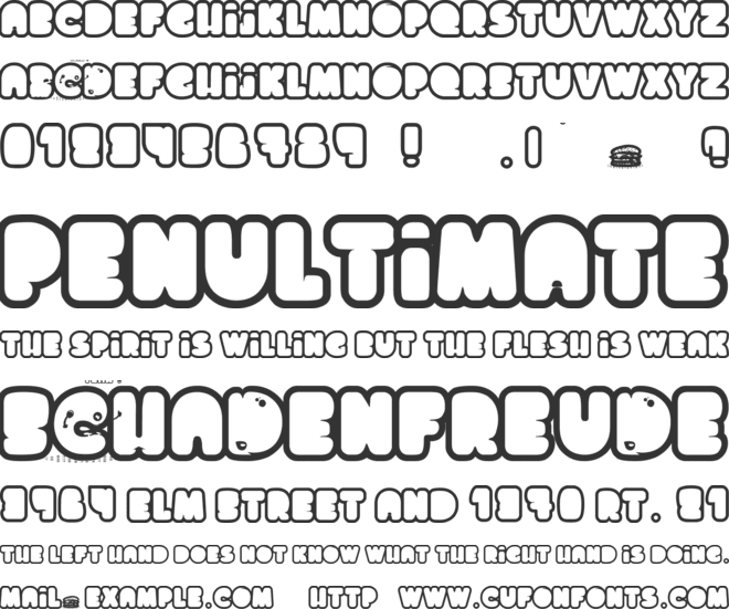 chocolate cake font preview