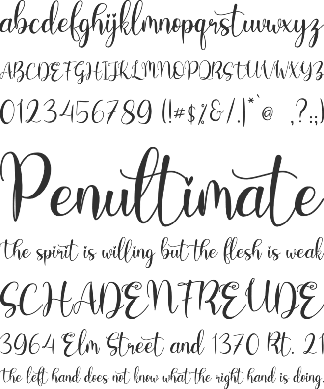 Bentho font preview